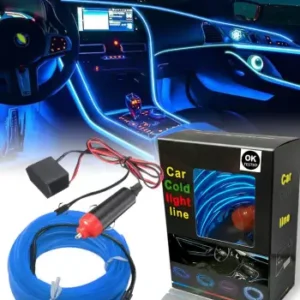 WEE MART Blue Car Cold Light Line Luxury Car Dashboard Waterproof El Wire For (UNIVERSAL FOR CARS) With Adapter Car Fancy Lights (Blue)