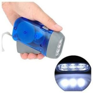 Wee Mart 3 LED Hand Pressing Dynamo Crank Power Wind Up Flashlight Torch Lights Portable Hand Press Crank Camping Lights for Outdoor Home