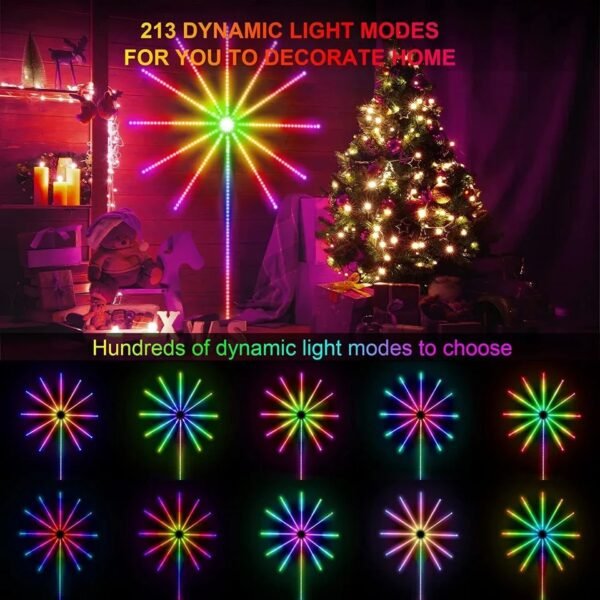 WEE MART Smart LED Light Strip DIY Firework Remote Bluetooth Festoon Lamp Home Indoor Bedroom Party Bar Decor - Image 4