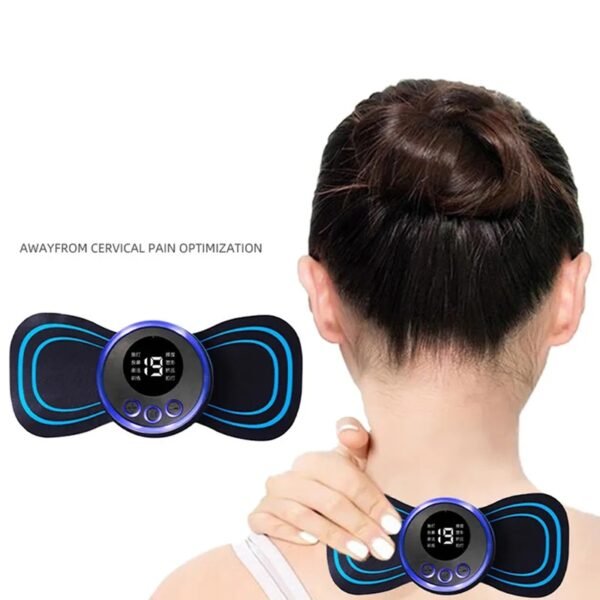 WEE MART Body Massager, Portable Electric Neck Massager with 8 Modes and 19 Strength Levels Rechargeable Pain Relief EMS Body Massage Patch For Shoulder,Arms,Pain for Men and Women - Image 4