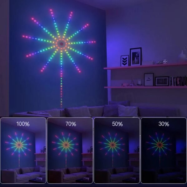 WEE MART Smart LED Light Strip DIY Firework Remote Bluetooth Festoon Lamp Home Indoor Bedroom Party Bar Decor