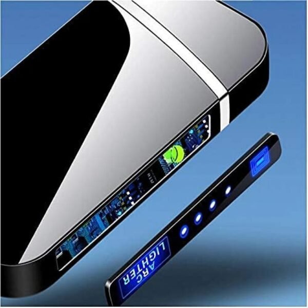 WEE MART New Arc Cigarette Lighter for Men,Smoking, Gifts, Electric Arc Lighter Plasma Flameless Windproof Lighter with Battery Display USB Rechargeable Lighter – for Fire/Cigarettes & Outdoor/Indoor - Image 2