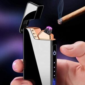 WEE MART New Arc Cigarette Lighter for Men,Smoking, Gifts, Electric Arc Lighter Plasma Flameless Windproof Lighter with Battery Display USB Rechargeable Lighter – for Fire/Cigarettes & Outdoor/Indoor