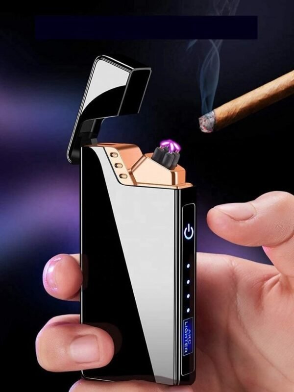 WEE MART New Arc Cigarette Lighter for Men,Smoking, Gifts, Electric Arc Lighter Plasma Flameless Windproof Lighter with Battery Display USB Rechargeable Lighter – for Fire/Cigarettes & Outdoor/Indoor