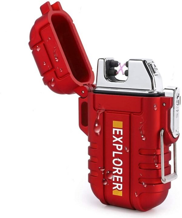 WEE MART Waterproof Flameless Electric Lighter-Dual Arc Plasma Beam Lighter-USB Rechargeable-Windproof-No Butane-Ideal Lighter for Indoor and Outdoor Activities