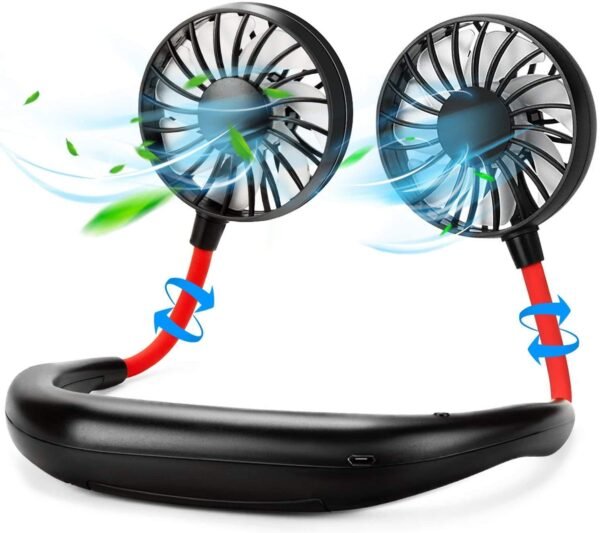 WEE MART Portable Neck Fan Hands Free USB Gadgets Rechargeable Wearable Neckband Face Fan for Sports, Kitchen Cool Gadgets, Office 3 level air Portable Fan Gadget For Men & Women, Gift Item