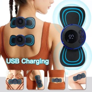 WEE MART Body Massager, Portable Electric Neck Massager with 8 Modes and 19 Strength Levels Rechargeable Pain Relief EMS Body Massage Patch For Shoulder,Arms,Pain for Men and Women