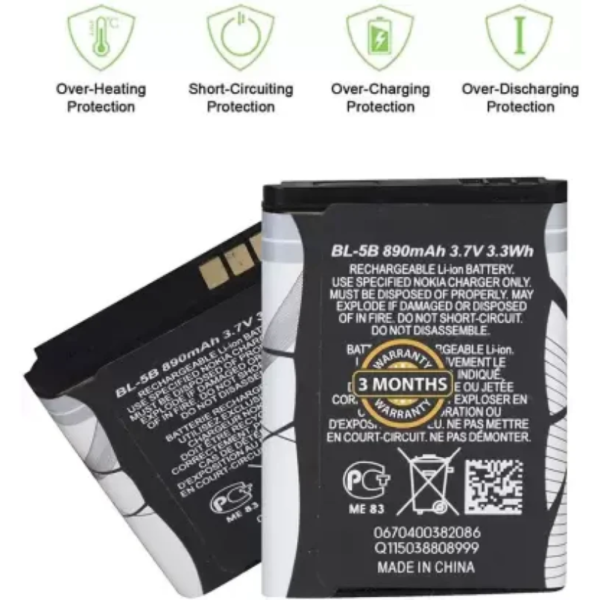 Wee Mart  Mobile Battery For NOKIA BL5B 3220 3230 5140i 5200 5300 6060 6070 6120c N83 N80 6120 6230 5208