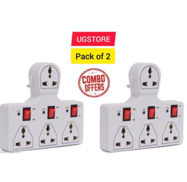 WEE MART Pack of 2 Adapter Multi Outlet & Surge Protectors Extension Board
