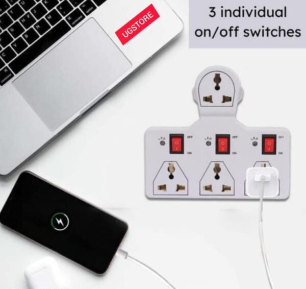 WEE MART Pack of 2 Adapter Multi Outlet & Surge Protectors Extension Board - Image 3