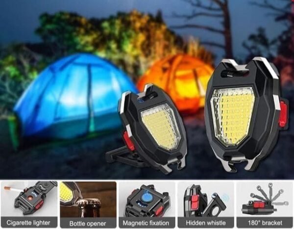 WEE MART LED Portable Flashlight Mini Keychain Flashlight COB Work Light USB Rechargeable For Outdoor Camping COB Light Cigarette Lighter - Image 4