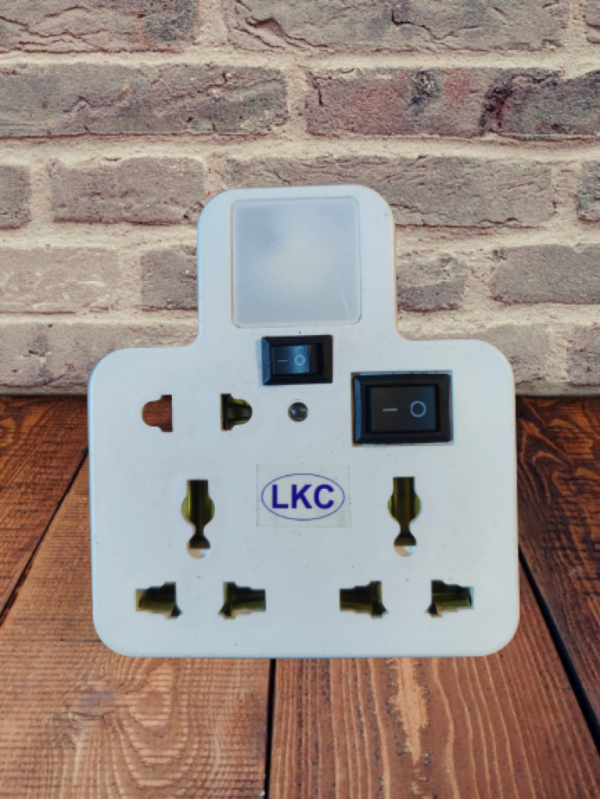 WEE MART Pack of 2 Electric Multifunctional Socket with LED Night Lamp - Image 2