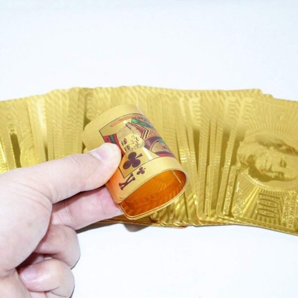 WEE MART 24 K Gold Plated Poker Playing Cards (Golden) - Image 3