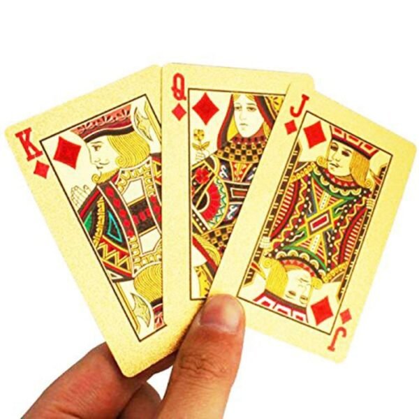 WEE MART 24 K Gold Plated Poker Playing Cards (Golden) - Image 2